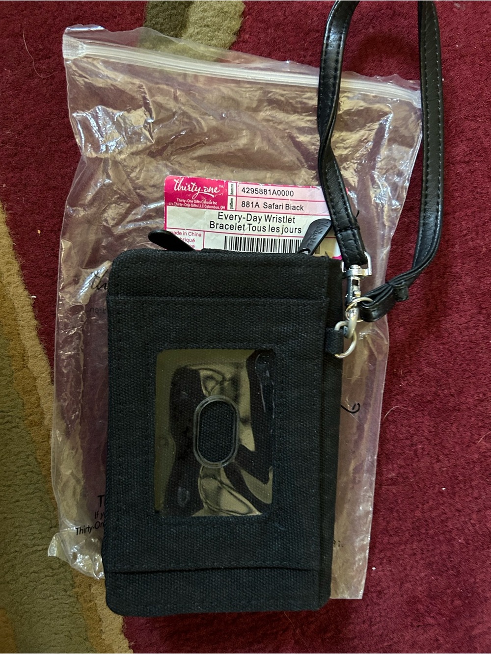 thirty-one Black Every-Day Wristlet  with ID Window
